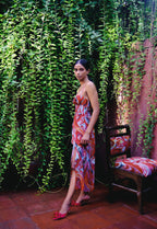 Cayenne Wave Ruched Bust Slip Dress