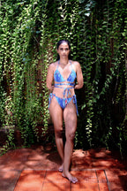 Cosmic Wave Triangle Bikini Top with Wrap Around String