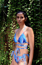 Cosmic Wave Triangle Bikini Top with Wrap Around String