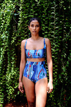 Cosmic Wave High Waist Bikini Bottom