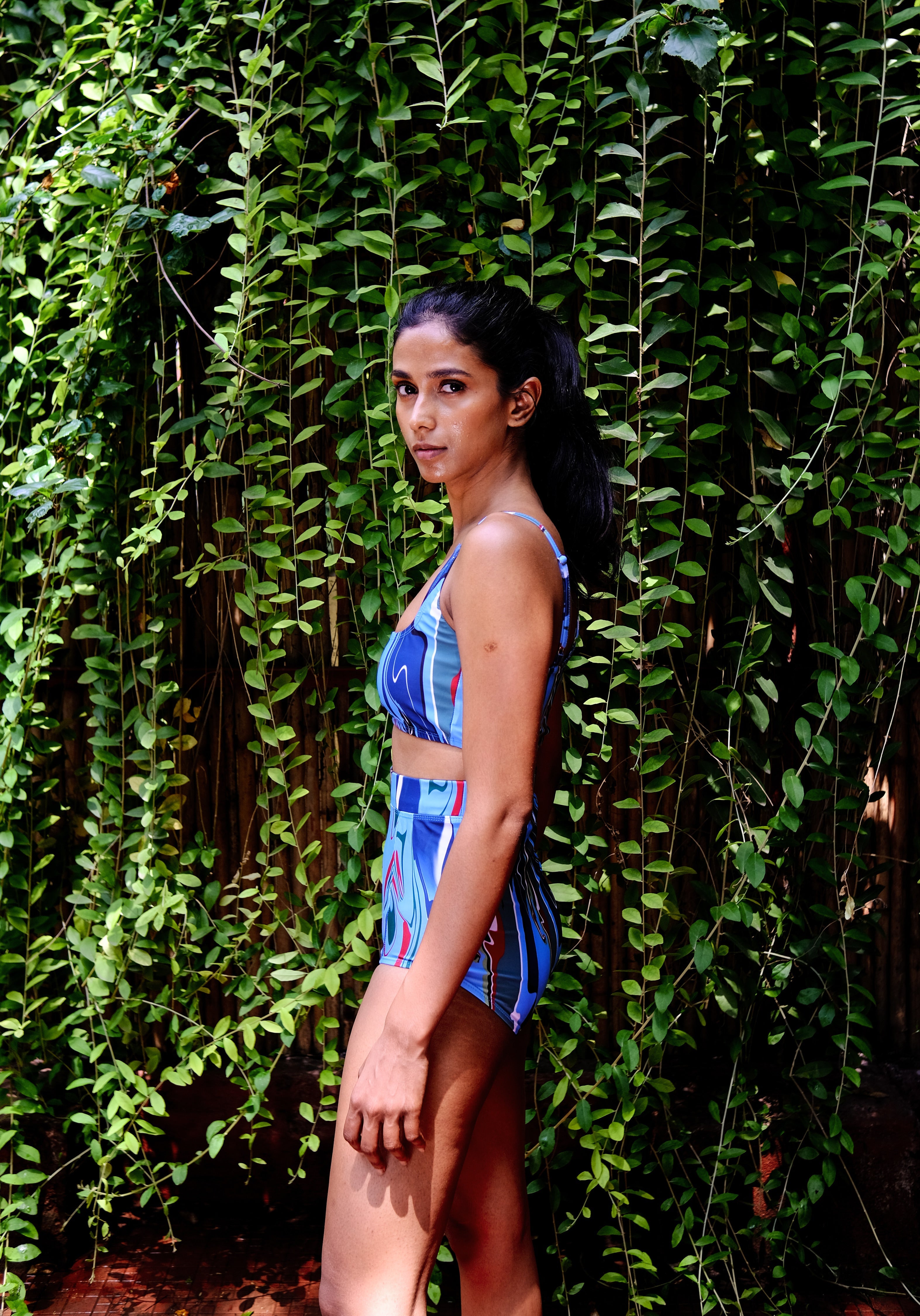 Cosmic Wave High Waist Bikini Bottom