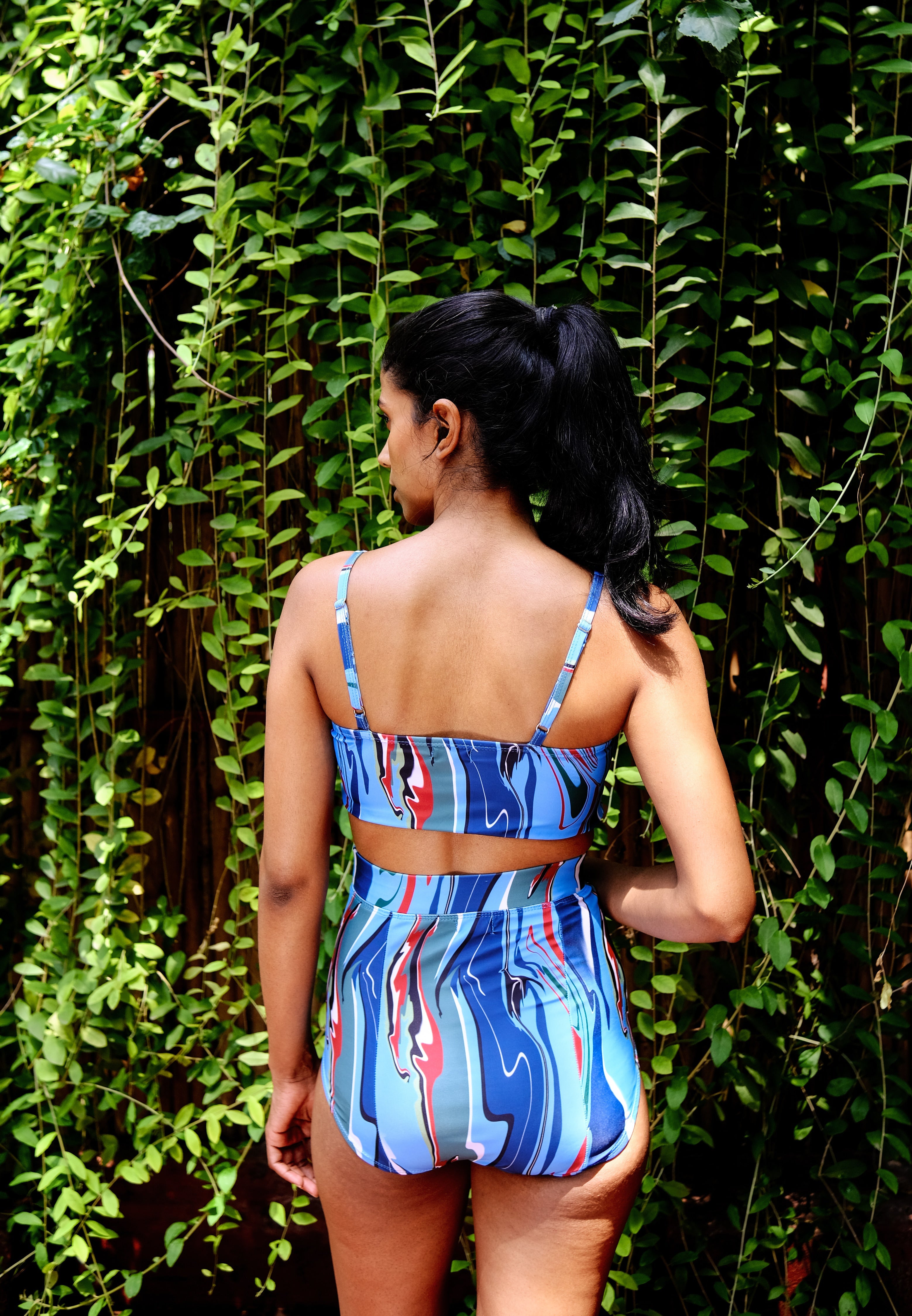 Cosmic Wave High Waist Bikini Bottom