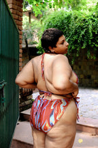 Cayenne Wave Triangle Bikini Top With String Bikini Bottoms