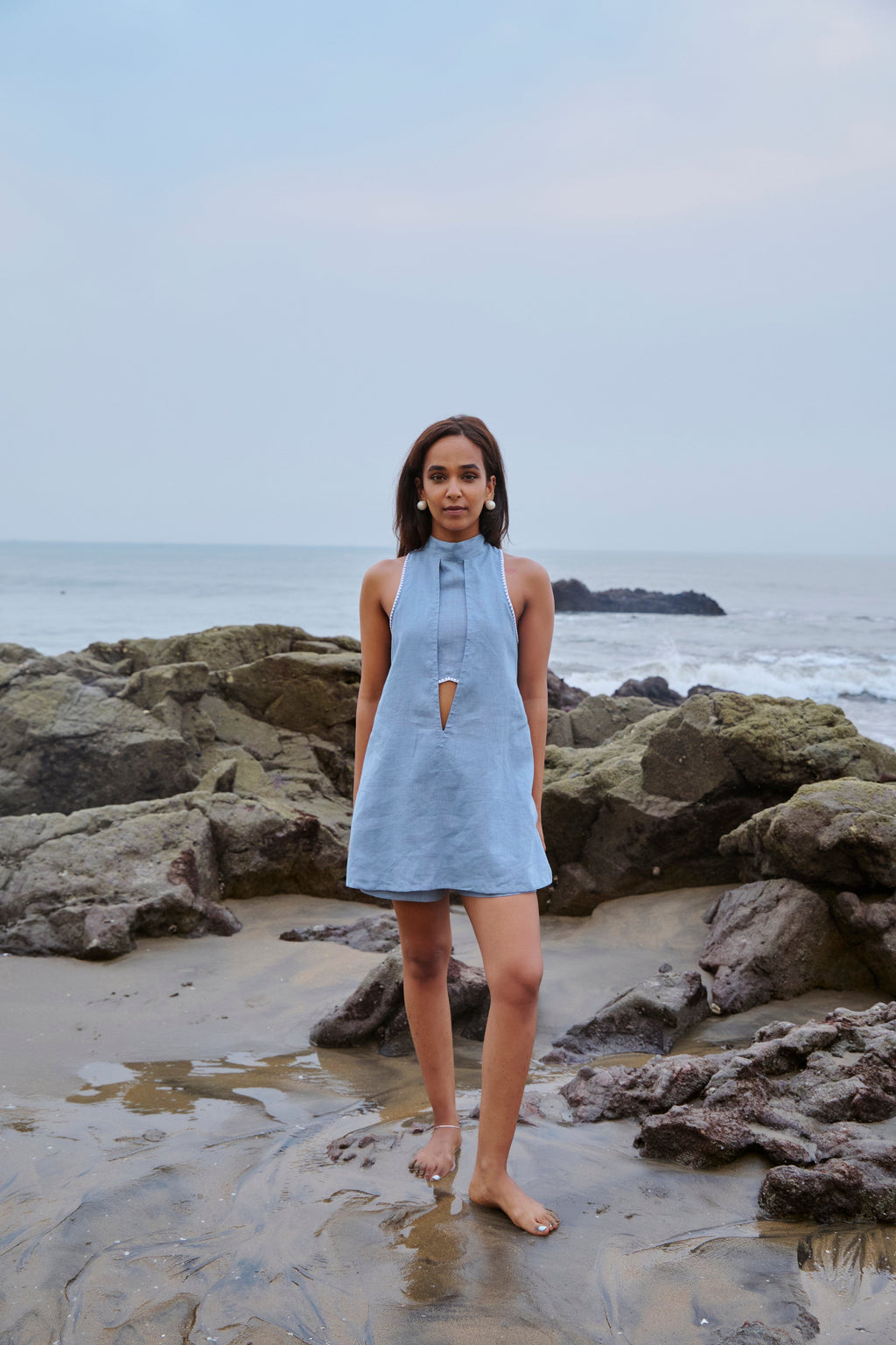 Ava Backless Top - Blue