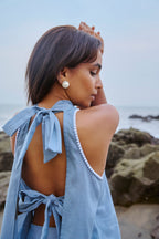 Ava Backless Top - Blue
