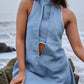 Ava Backless Top - Blue