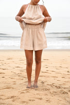 Odessa Elasticated Shorts - Beige