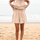 Odessa Elasticated Shorts - Beige