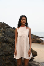 Zoe Tie-up Dress - Beige