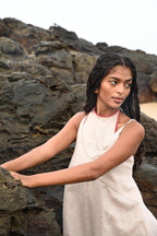 Zoe Tie-up Dress - Beige