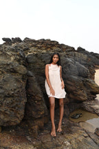 Zoe Tie-up Dress - Beige