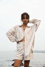 Willow Darted Shorts - Beige