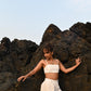 Willow Darted Shorts - Beige