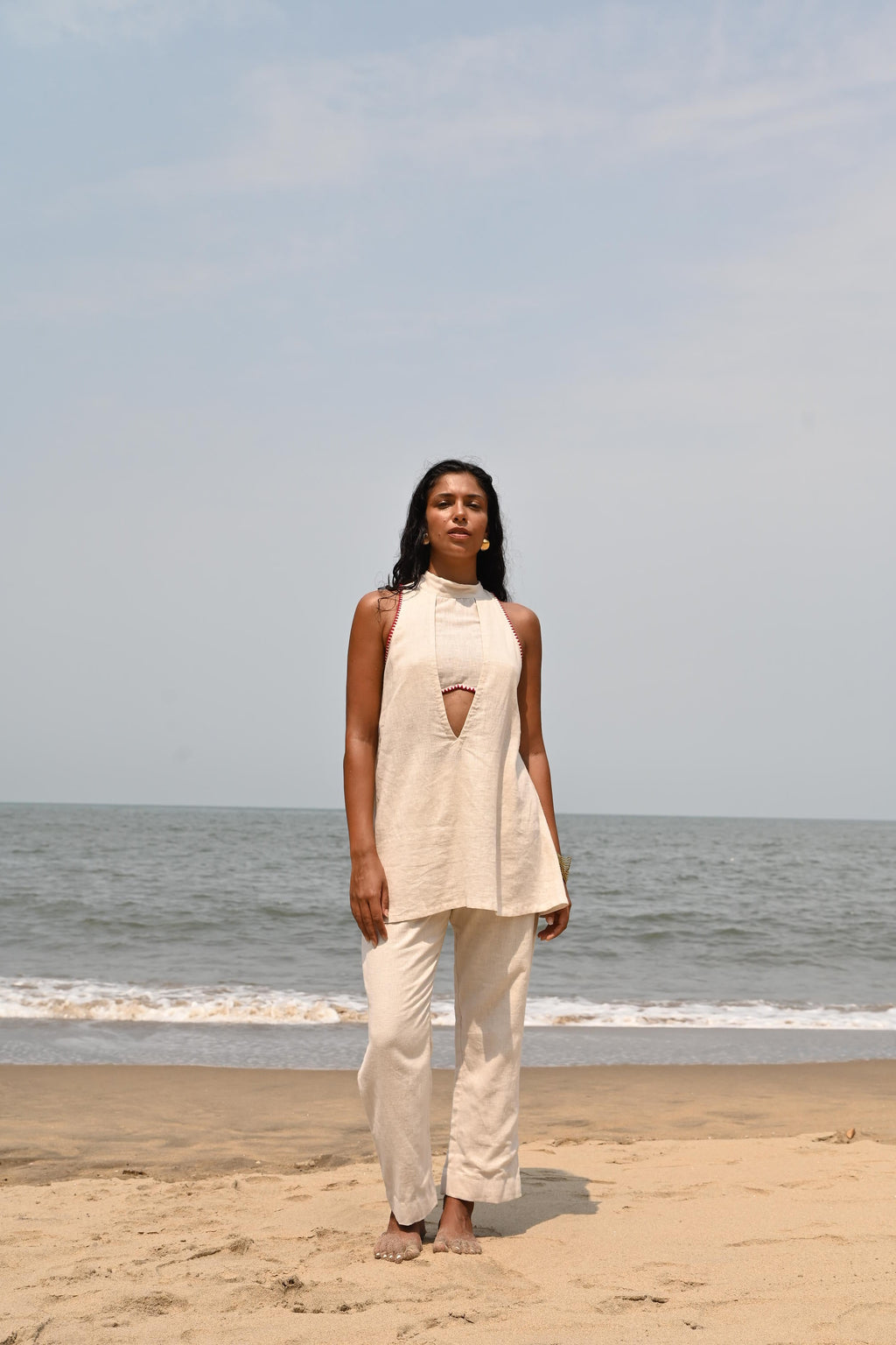 Ava Backless Top- Beige