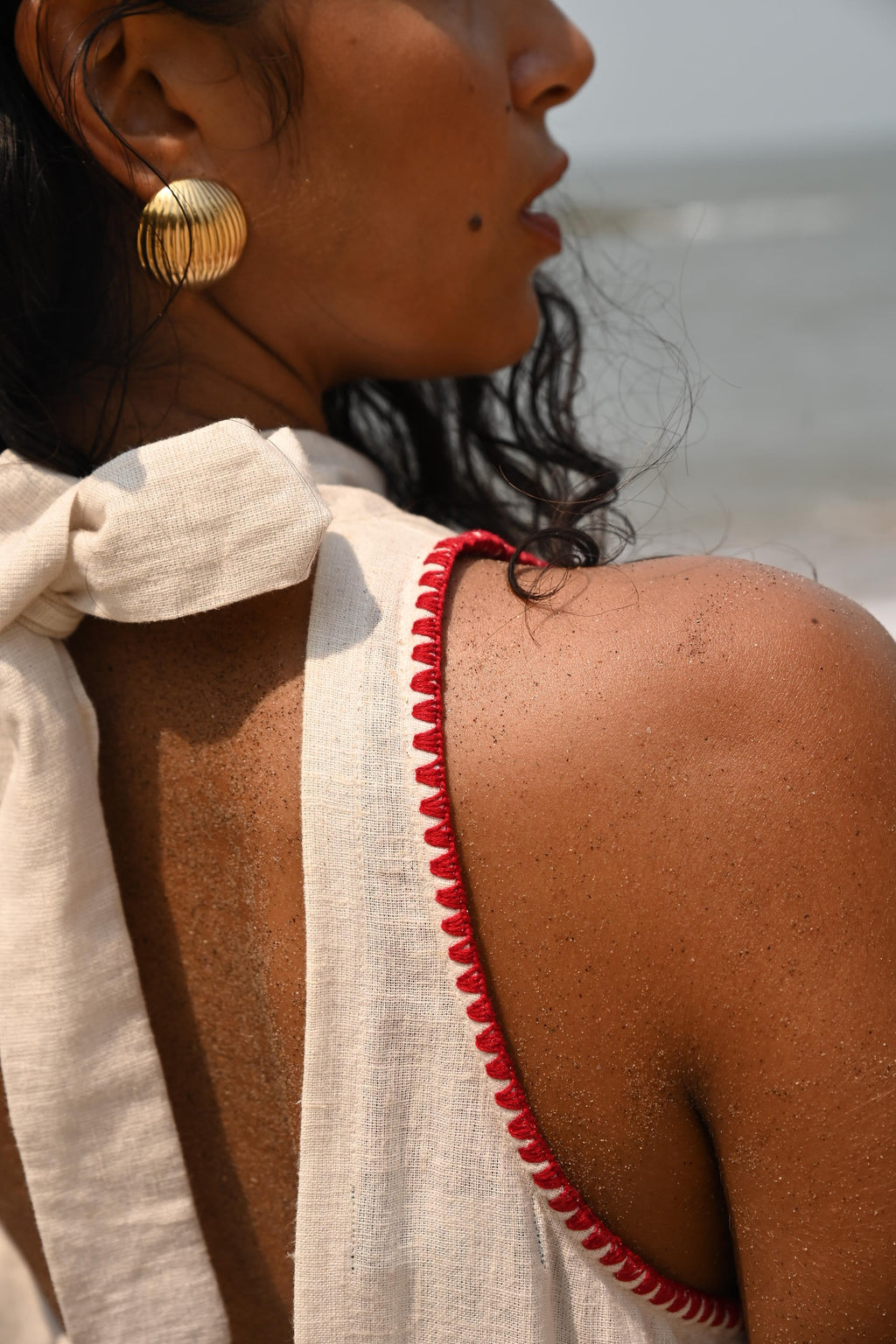 Ava Backless Top- Beige