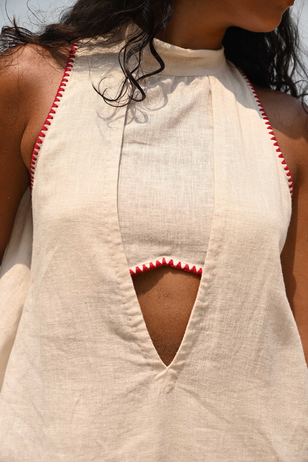 Ava Backless Top- Beige