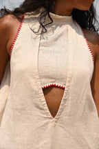 Ava Backless Top- Beige