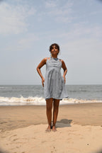 Zoe Tie-up Dress - Blue