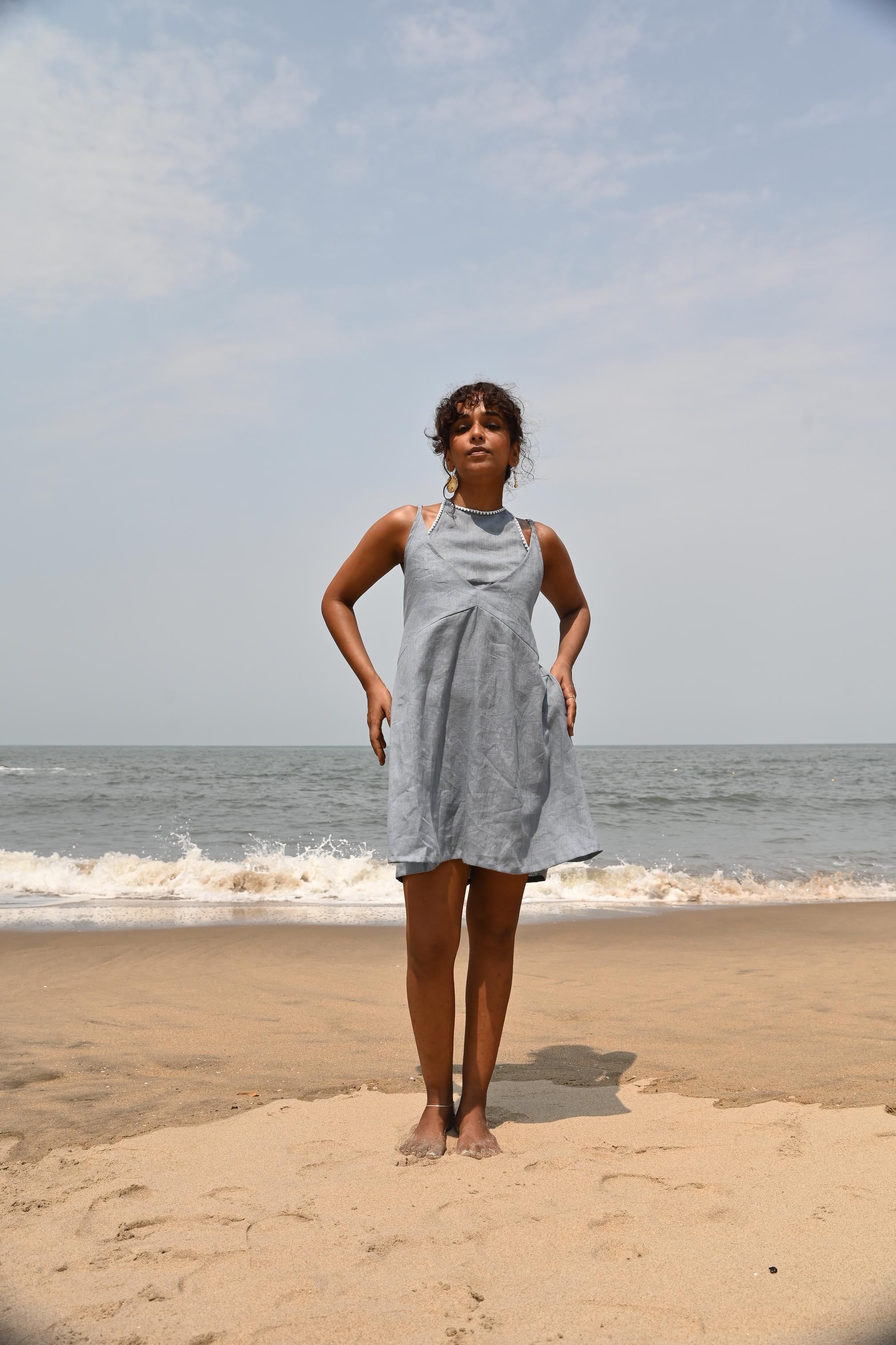 Zoe Tie-up Dress - Blue