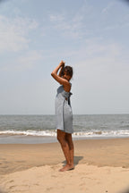 Zoe Tie-up Dress - Blue