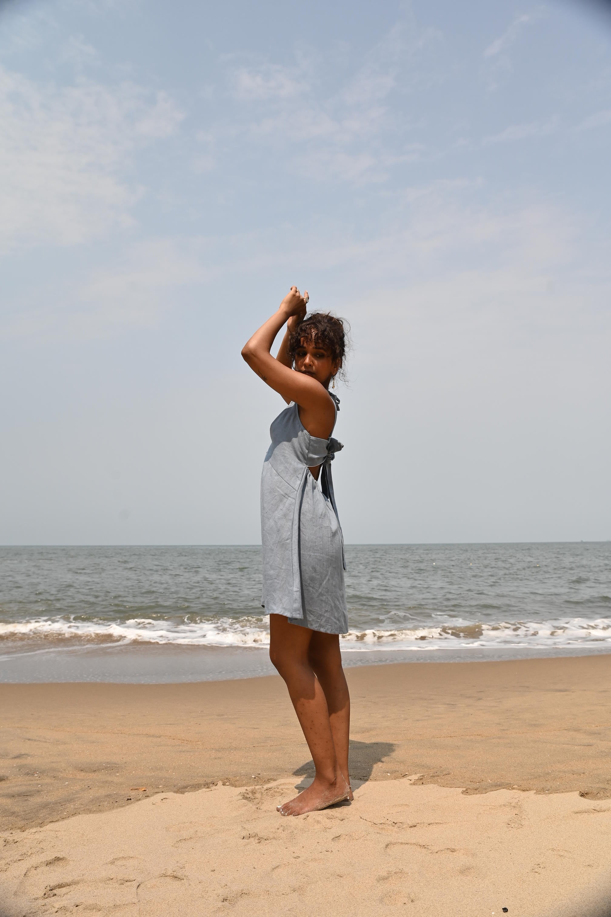 Zoe Tie-up Dress - Blue