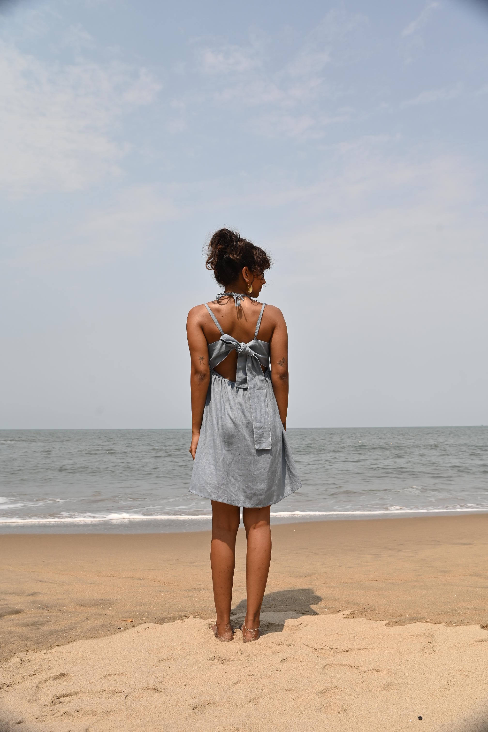 Zoe Tie-up Dress - Blue