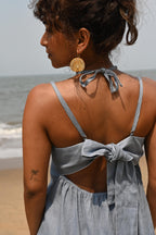 Zoe Tie-up Dress - Blue