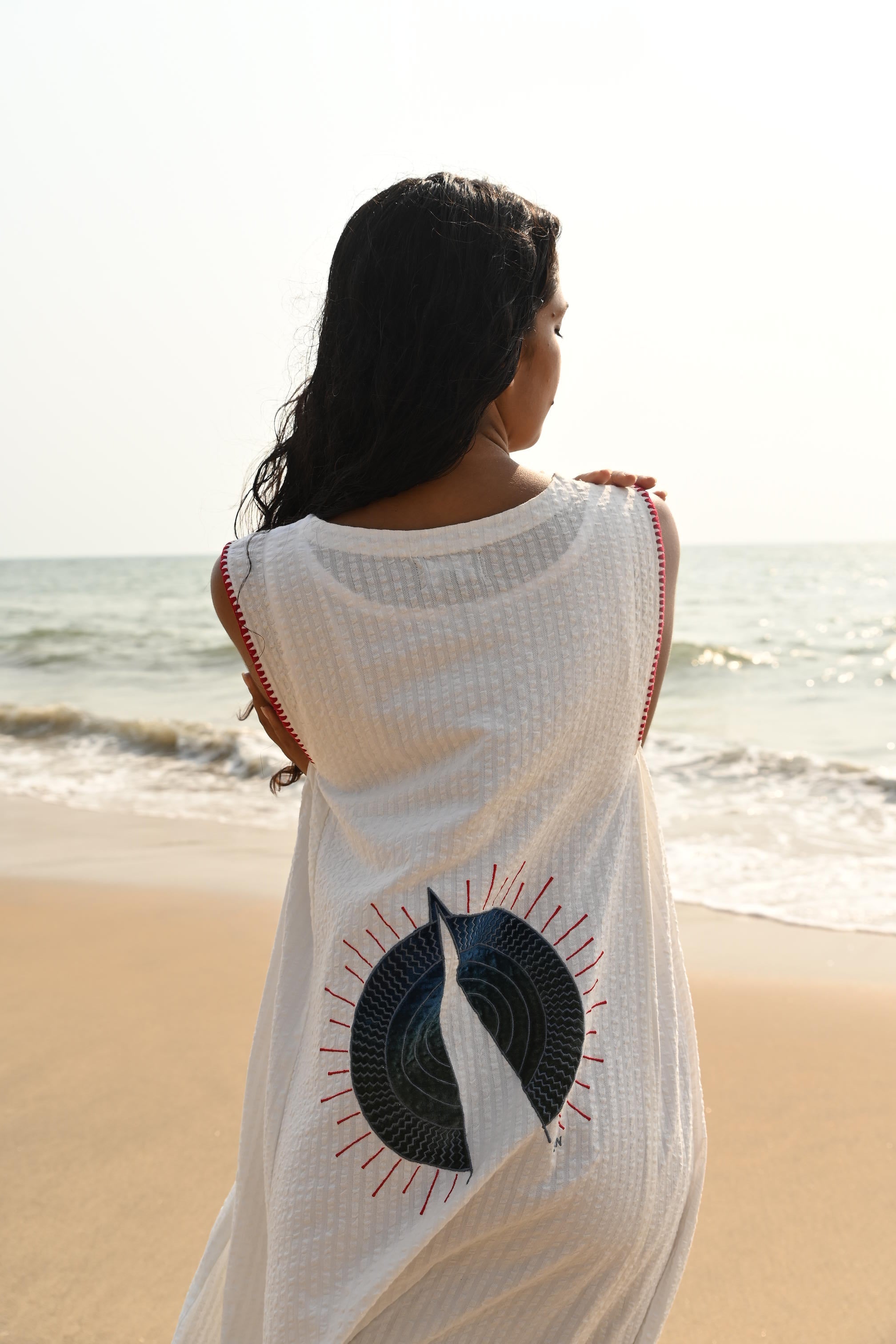 Eda Patch Dress - Red