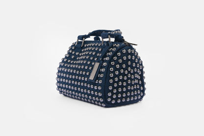 Cobalt Studded Barrel Bag