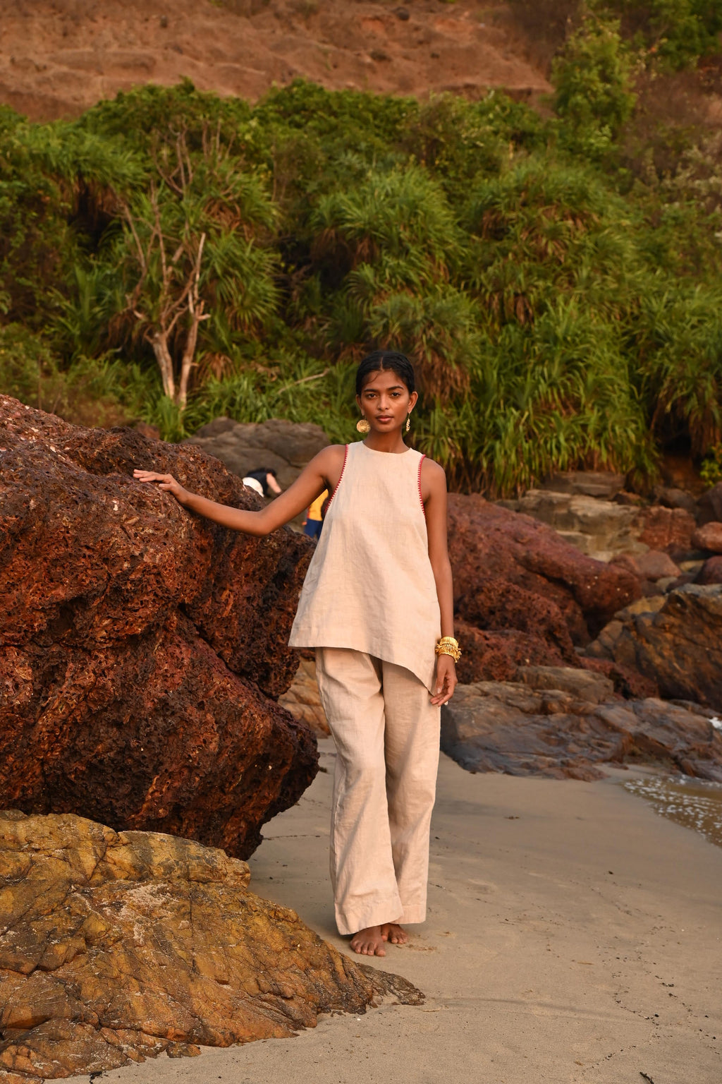 Lauren Halter Asymmetrical Top - Beige