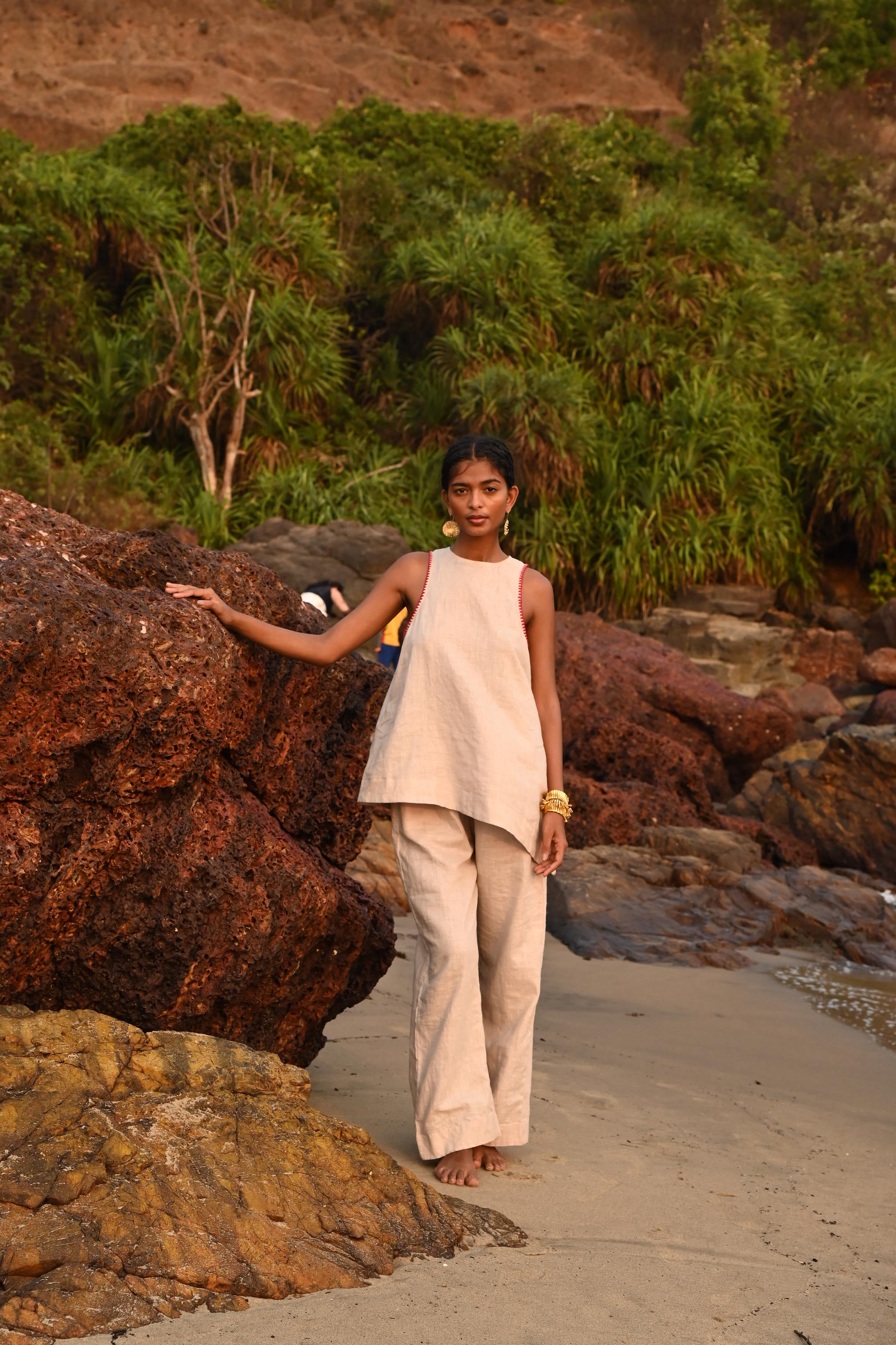 Lauren Halter Asymmetrical Top - Beige