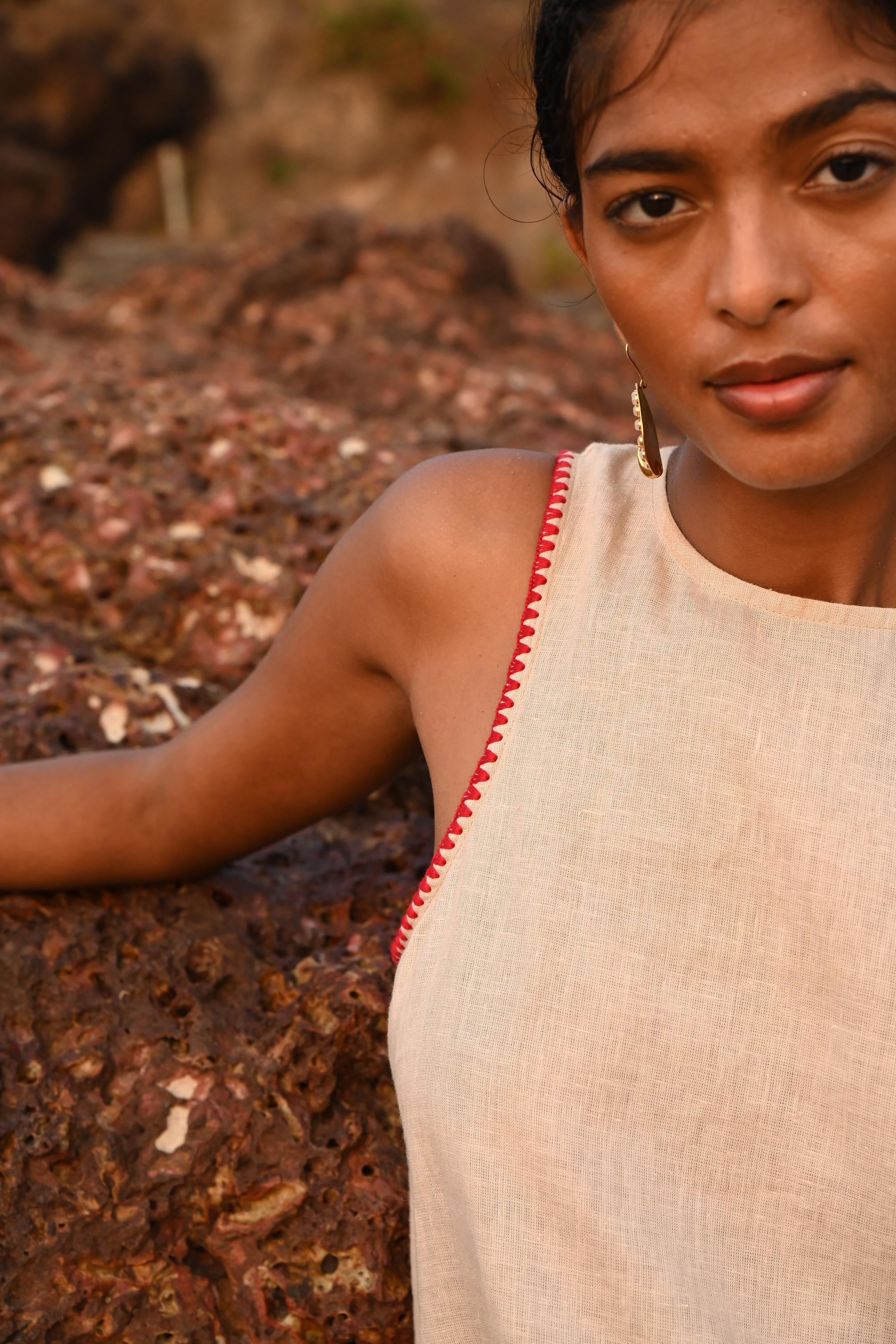 Lauren Halter Asymmetrical Top - Beige