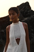 Ava Backless Top- Beige