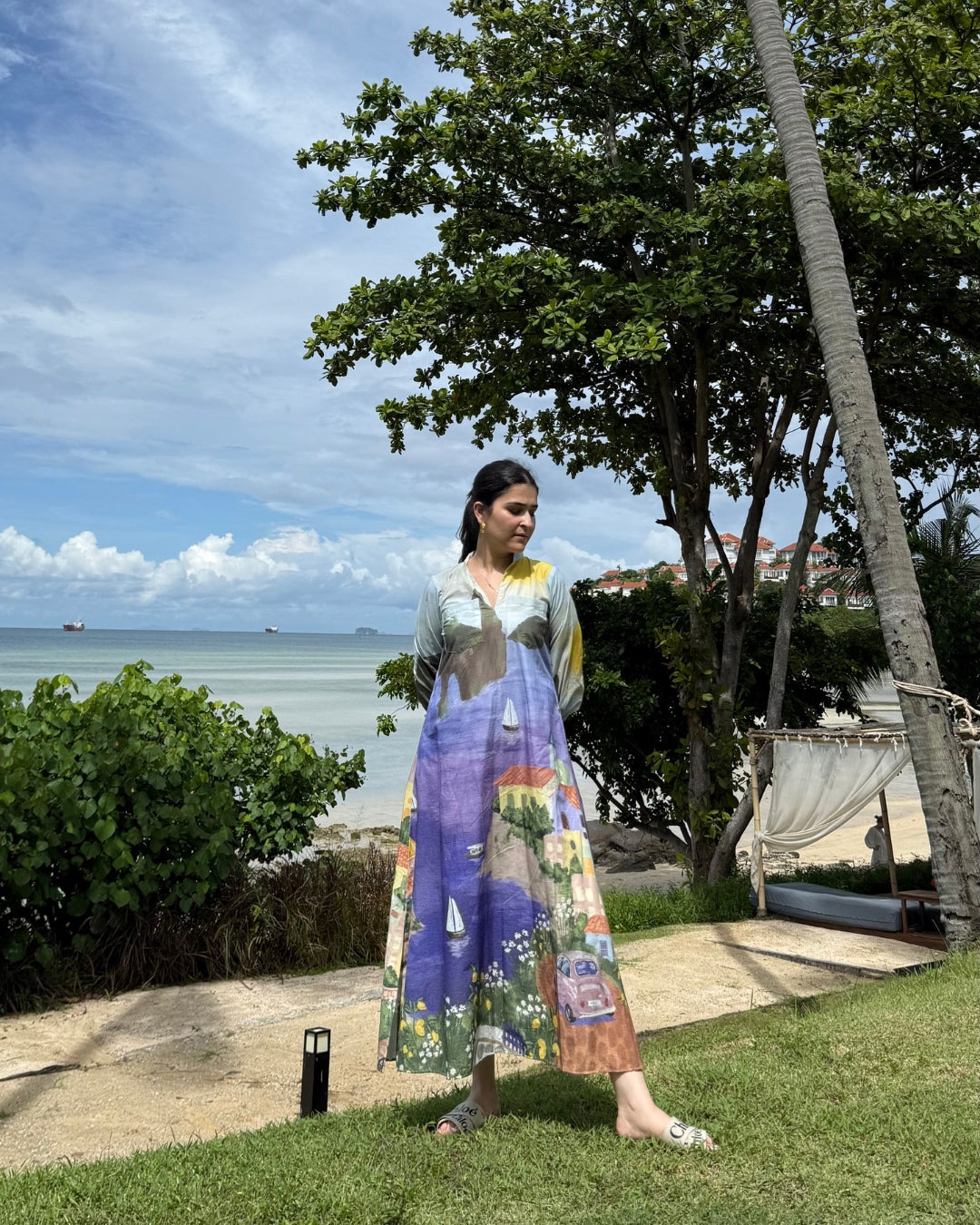 Dora Dress in Coastal Serenade Print