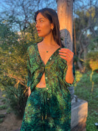 Emerald Jungle Georgette Sheer Shirt