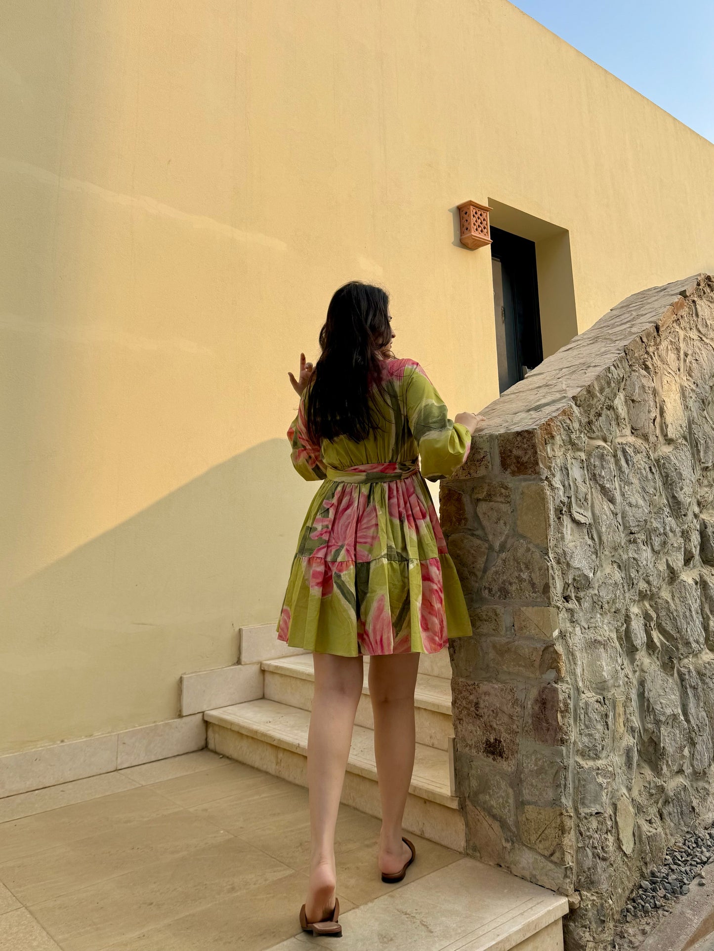 Rosabella Dress in Tuscan Olive Print