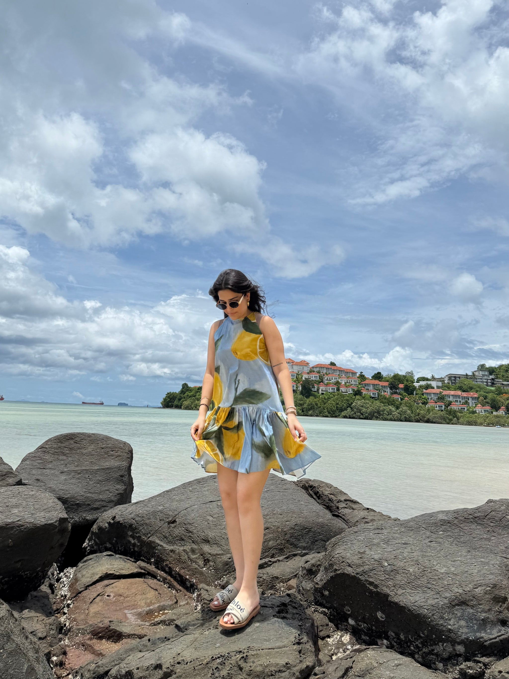 Positano Dress in Limoncello Print