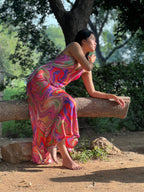 Satin Slip Dress - Candy Wave