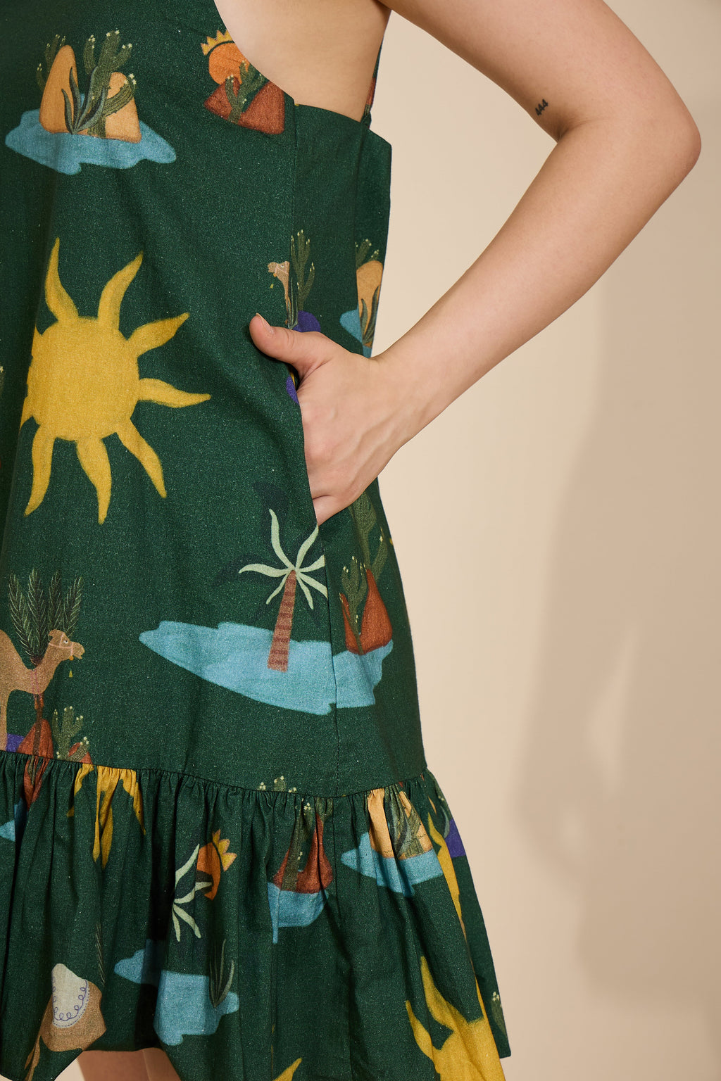 Ember Dress in Hidden Spring Print (Green)