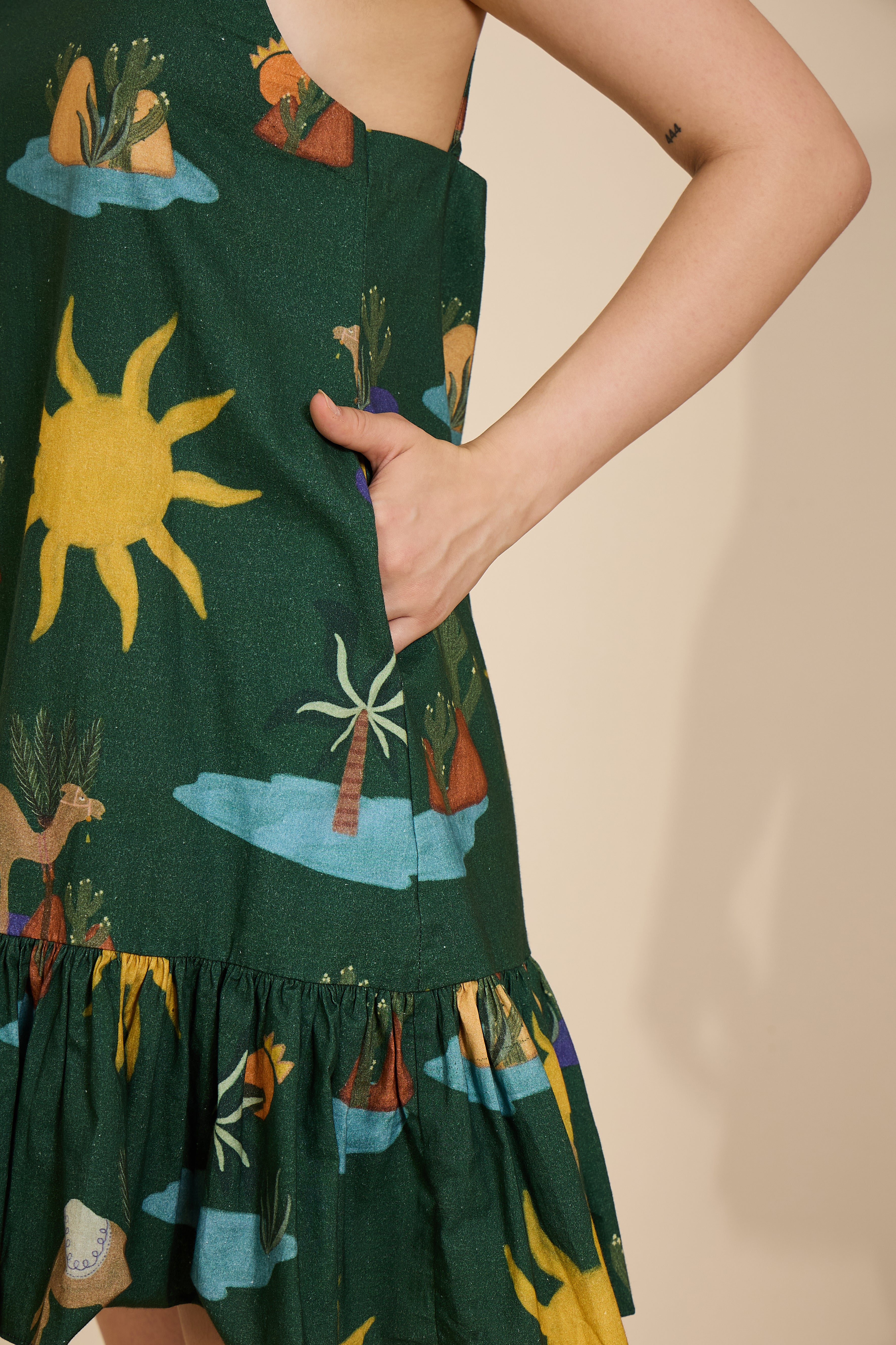 Ember Dress in Hidden Spring Print (Green)
