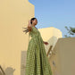 Solea Dress in Pistachio Plaid Print