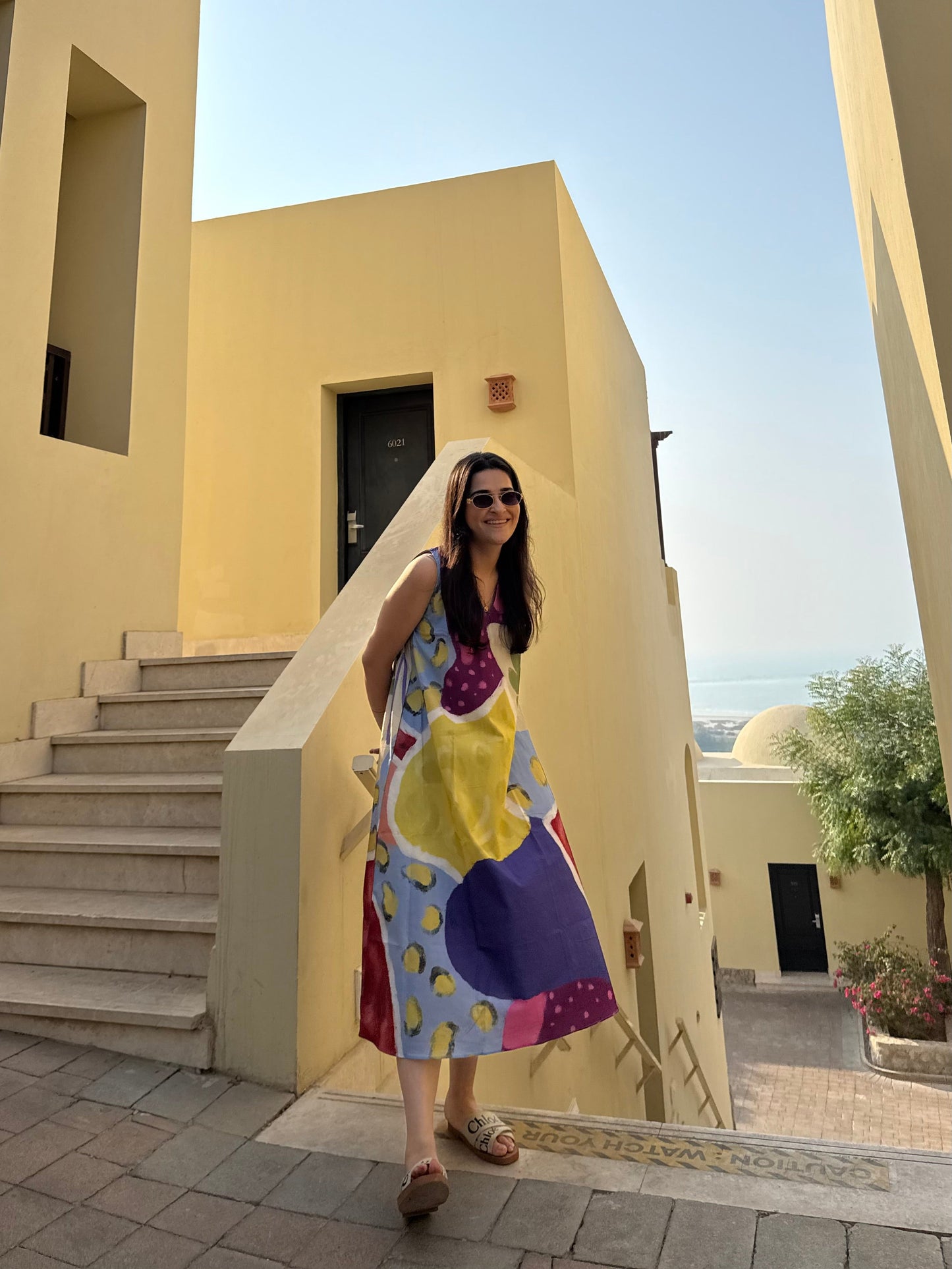 Hibiscus Dress in Florentine Mosaic Print