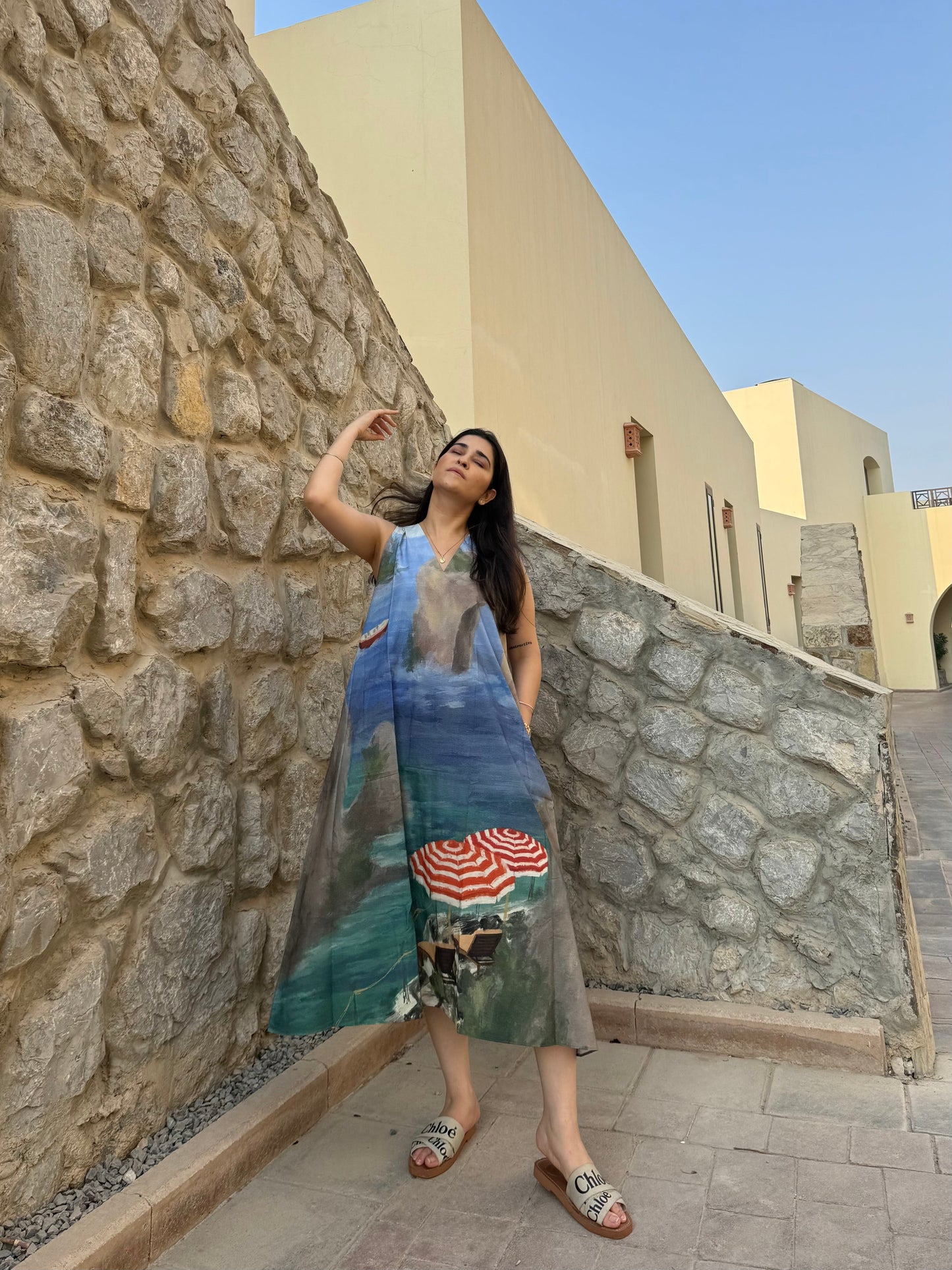 Hibiscus Dress in Capri Coast Print