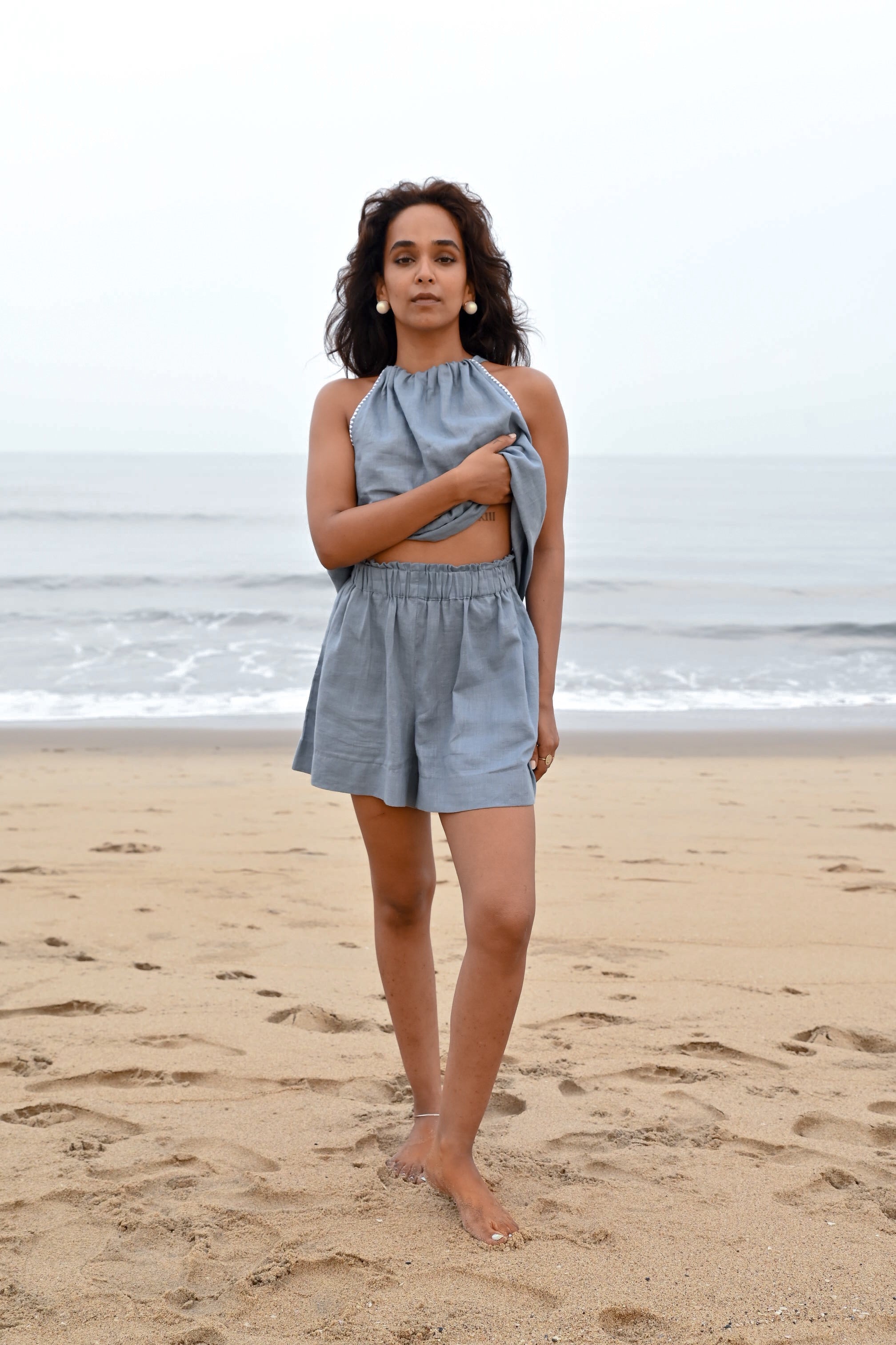 Odessa Elasticated Shorts - Blue