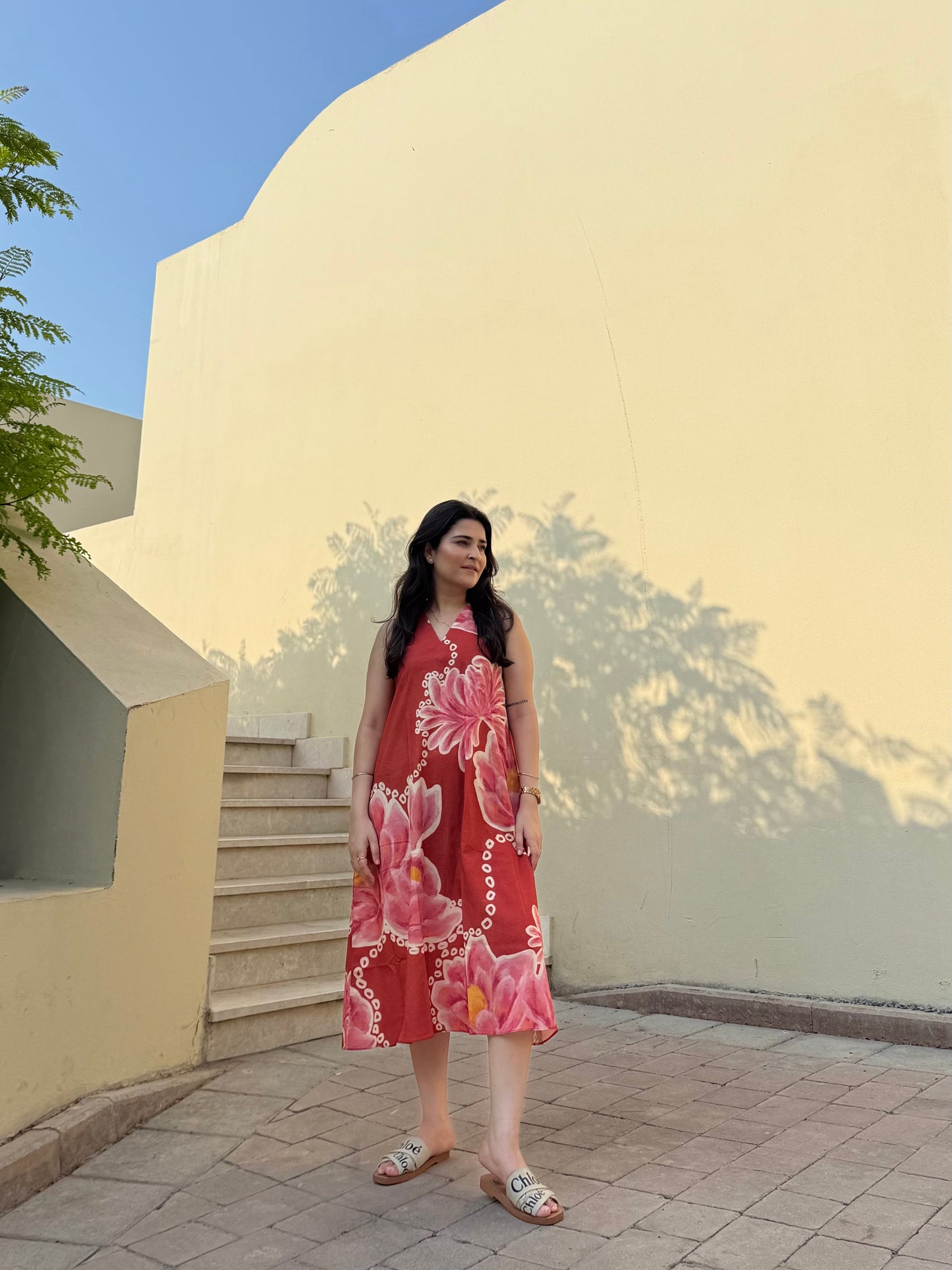 Hibiscus Dress in Bubbly Spritz Print