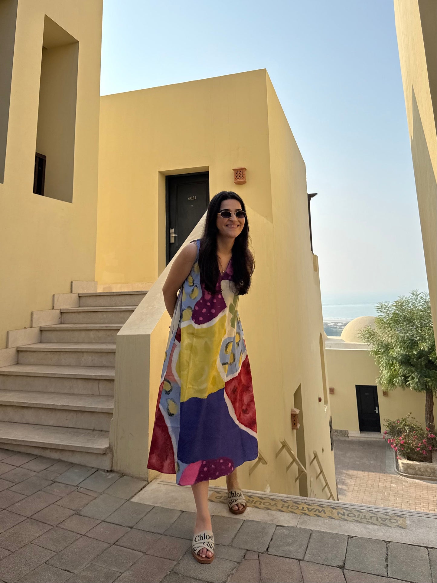 Hibiscus Dress in Florentine Mosaic Print