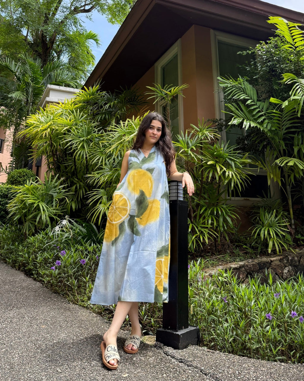 Hibiscus Dress in Limoncello Print