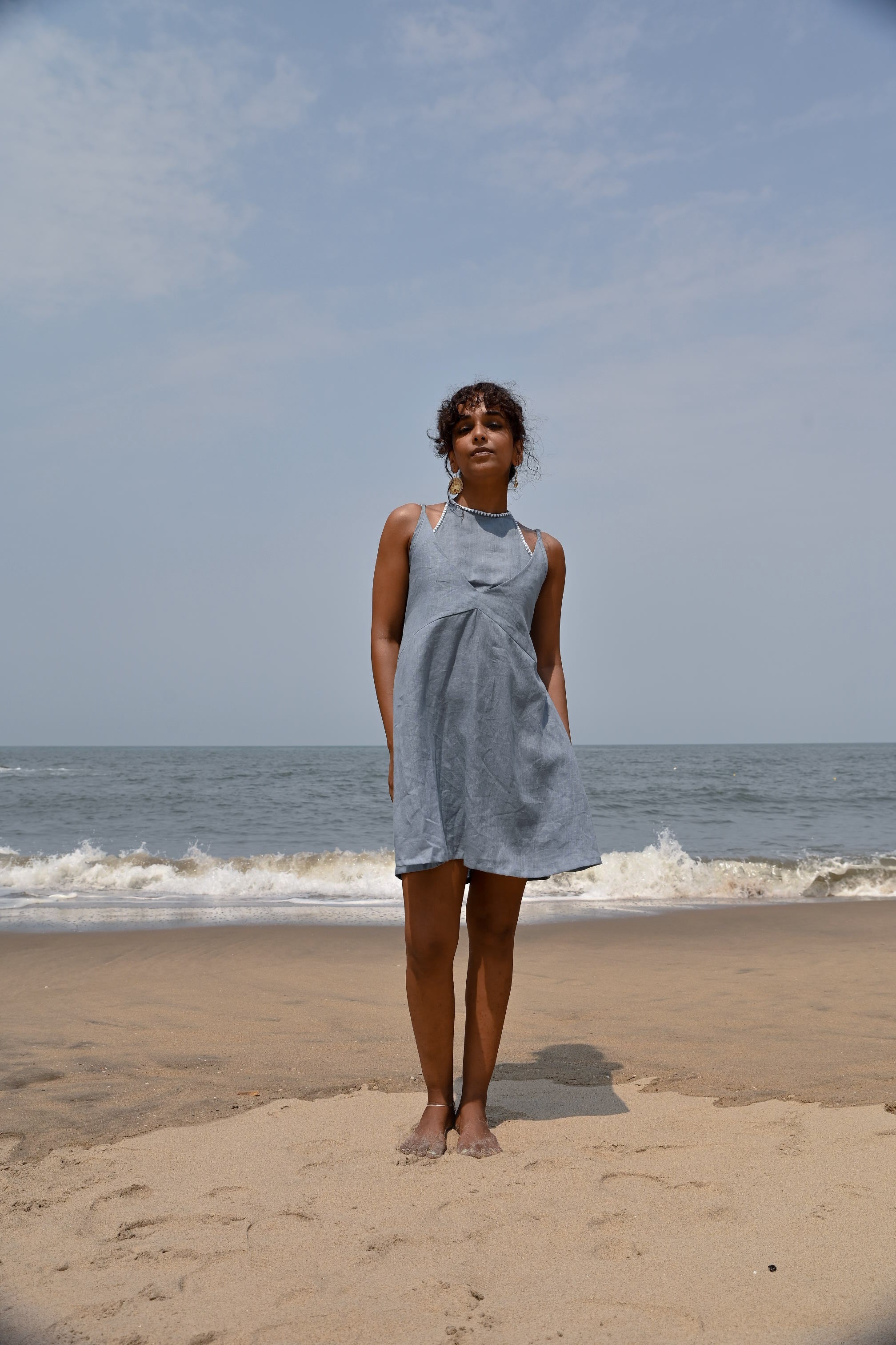 Zoe Tie-up Dress - Blue