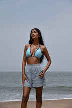 Willow Darted Shorts - Blue