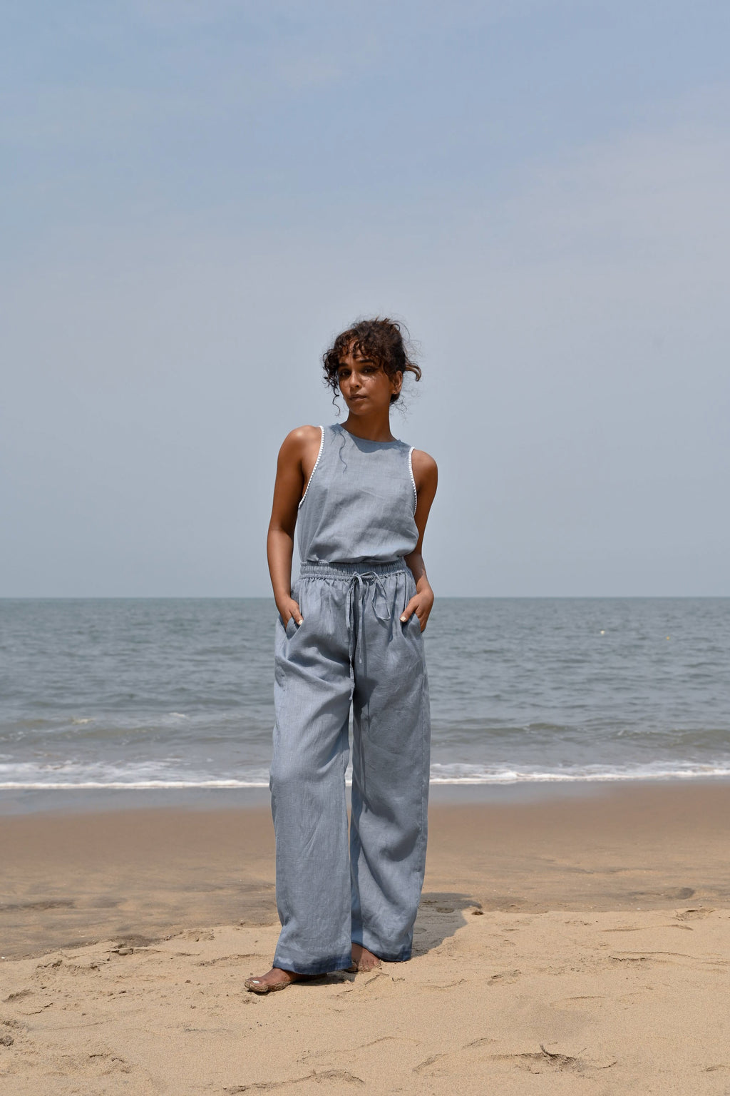 Eri Elasticated Pants - Blue